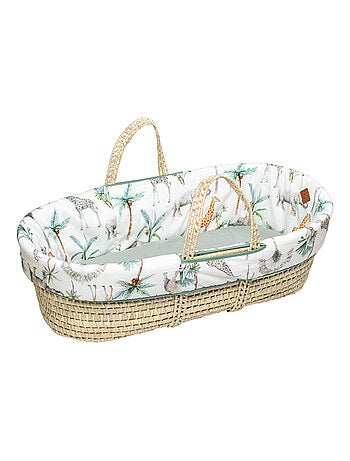Sevira kids | couffin bébé avec matelas habillage et drap housse safari