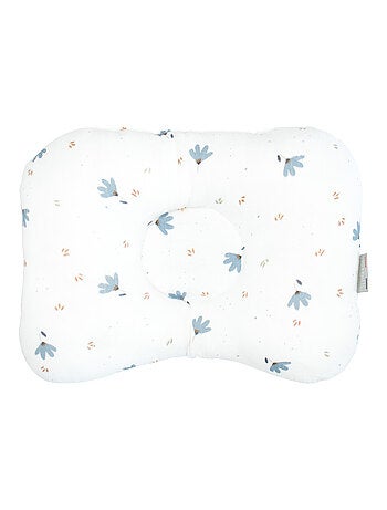 Sevira kids | coussin cale-tête ergonomique en gaze de coton bleuet