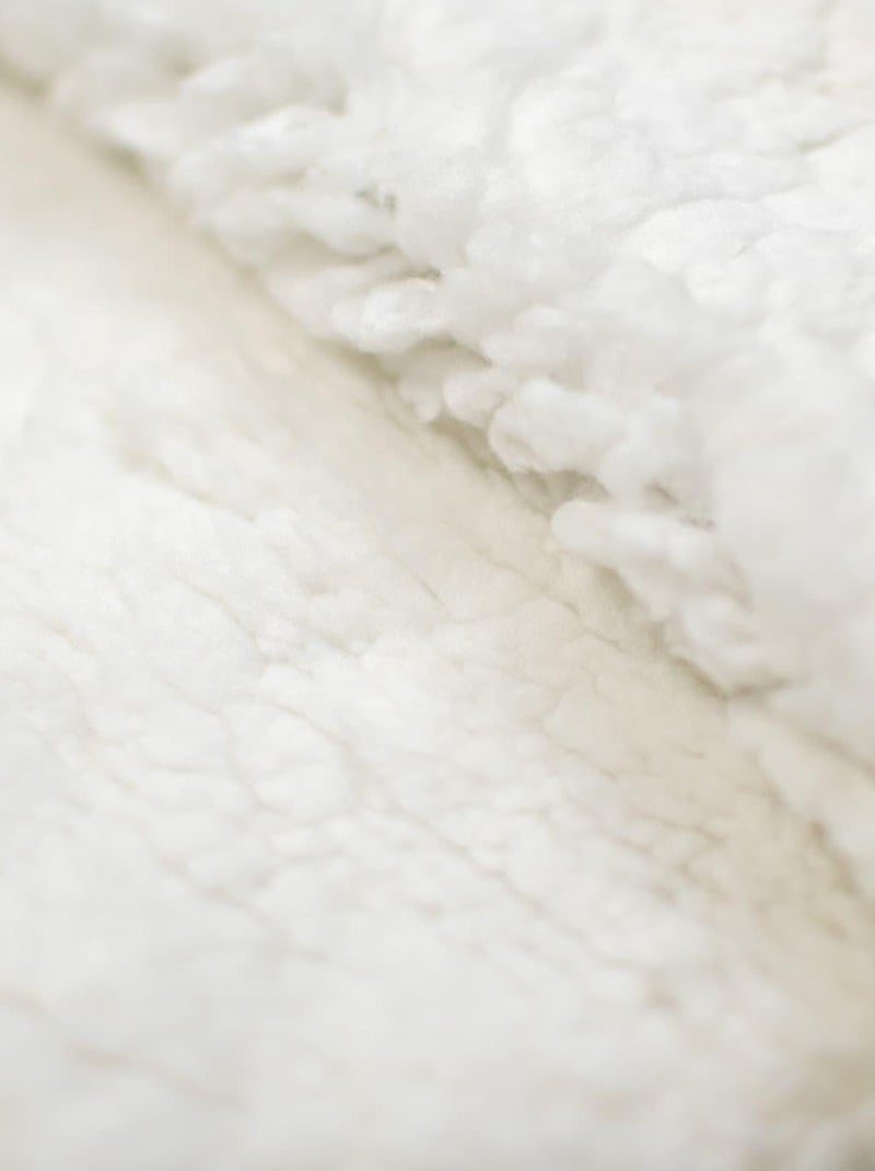 Sevira kids | couverture en gaze de coton et sherpa jeanne Taupe/Doré - Kiabi