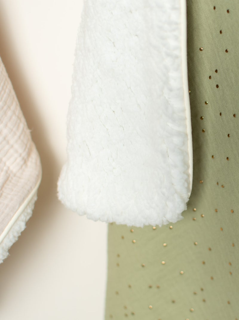 Sevira kids | couverture en gaze de coton et sherpa jeanne Vert pistache - Kiabi