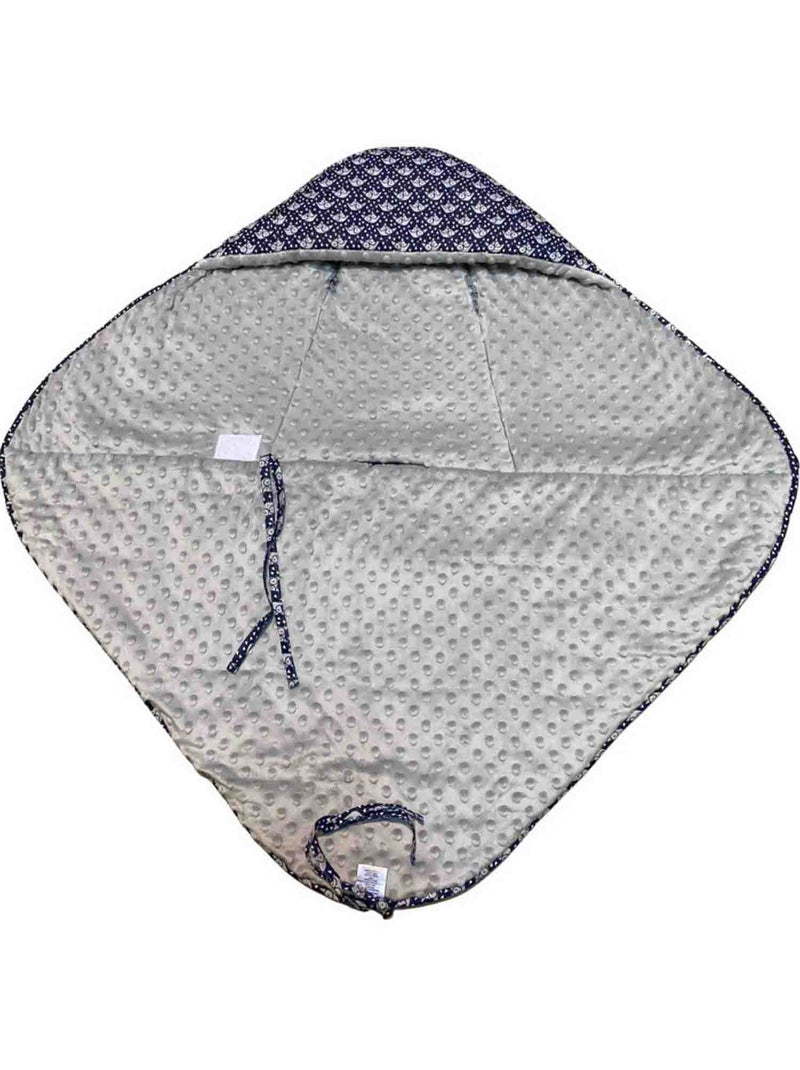 Sevira kids | couverture enveloppante nid d'ange bébé réversible en coton minky eli Bleu - Kiabi