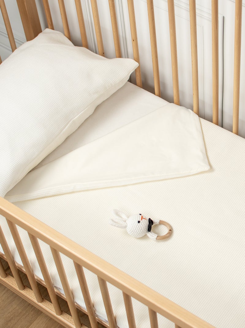 Sevira kids | couverture été en coton nid d'abeille Ecru - Kiabi