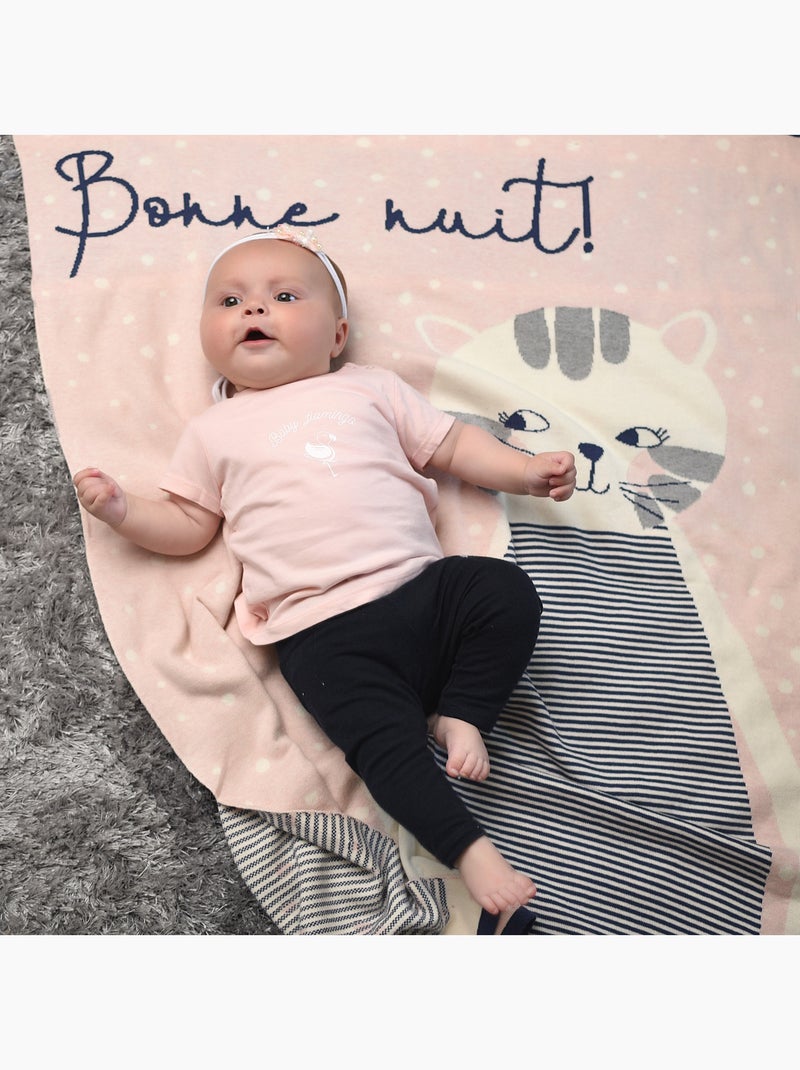 Sevira kids | couverture  gots chaton Rose - Kiabi