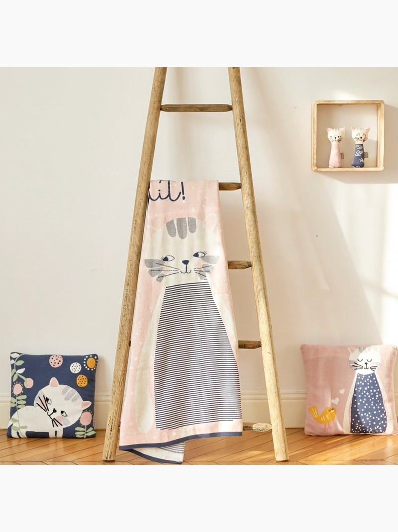 Sevira kids | couverture  gots chaton Rose - Kiabi