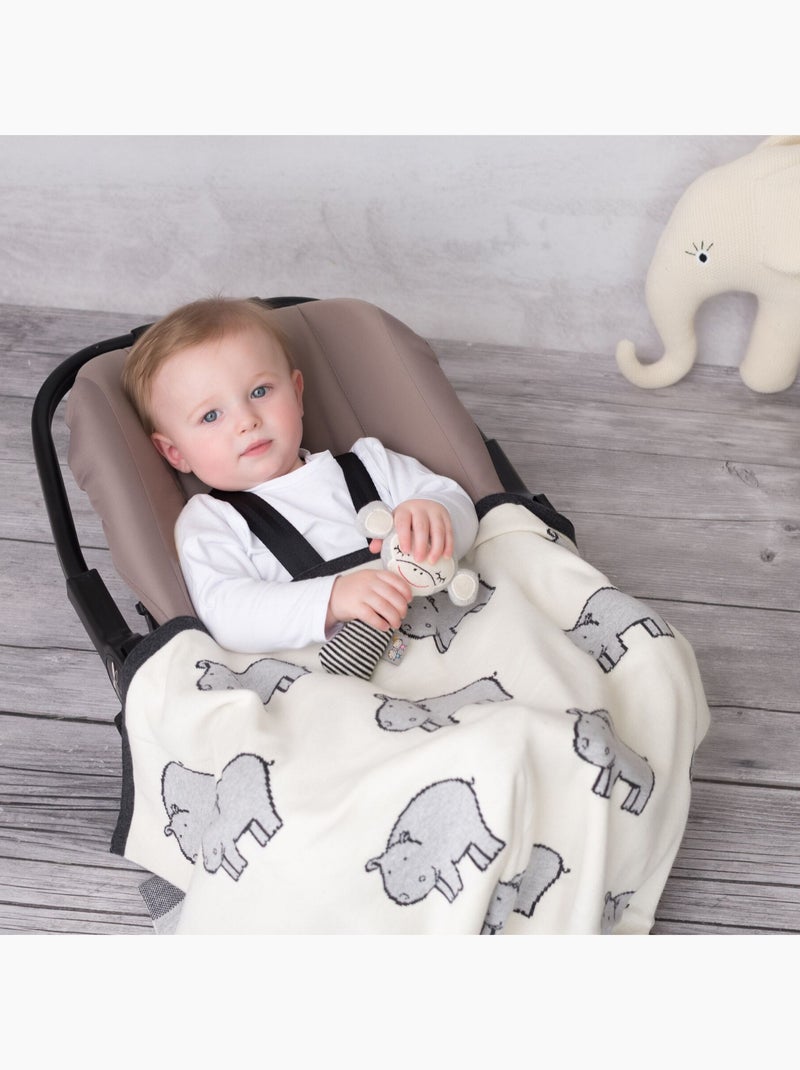 Sevira kids | couverture plaid  hippo Ecru - Kiabi