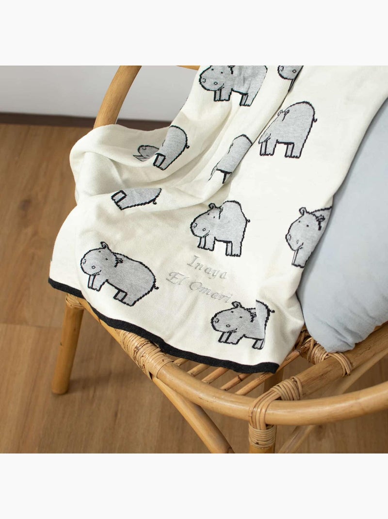Sevira kids | couverture plaid  hippo Ecru - Kiabi
