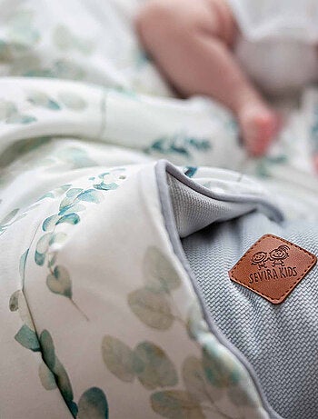 Sevira kids | couverture plaid réversible eucalyptus