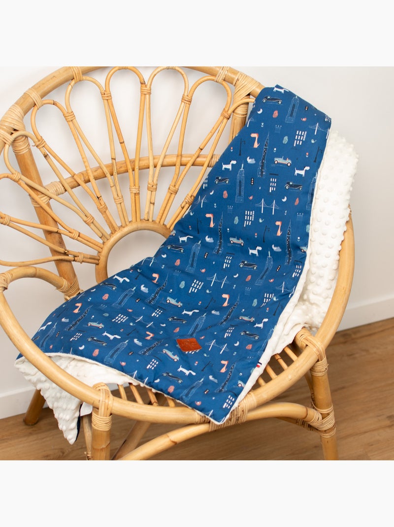 Sevira kids | couverture réversible en minky new york Bleu - Kiabi