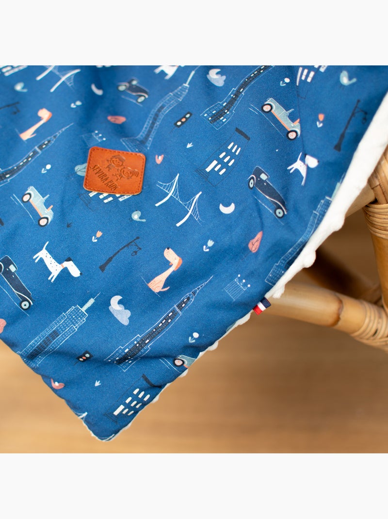 Sevira kids | couverture réversible en minky new york Bleu - Kiabi