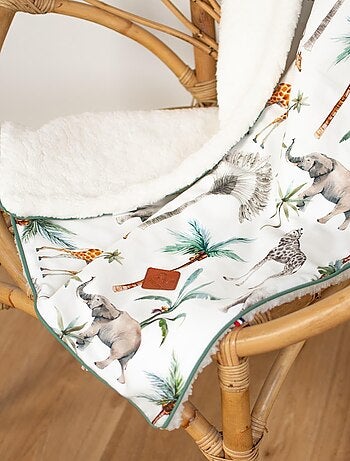 Sevira kids | couverture réversible en sherpa safari