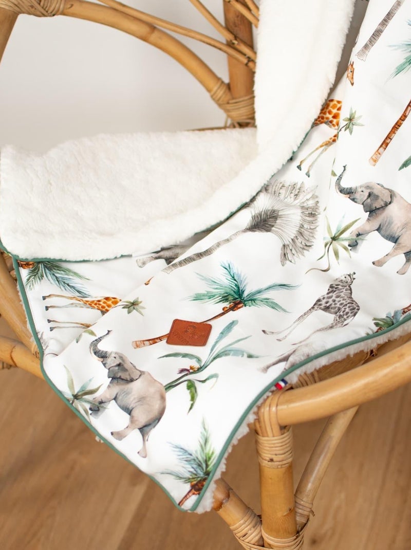 Sevira kids | couverture réversible en sherpa safari Blanc - Kiabi