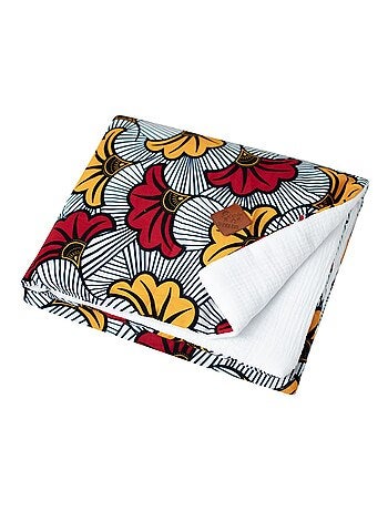 Sevira kids | couverture réversible wax fleurs de mariage