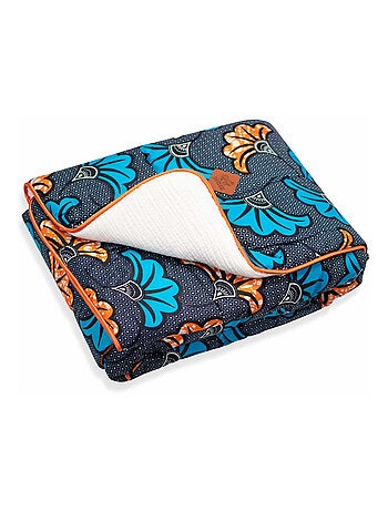 Sevira kids | couverture réversible wax fleurs de mariage