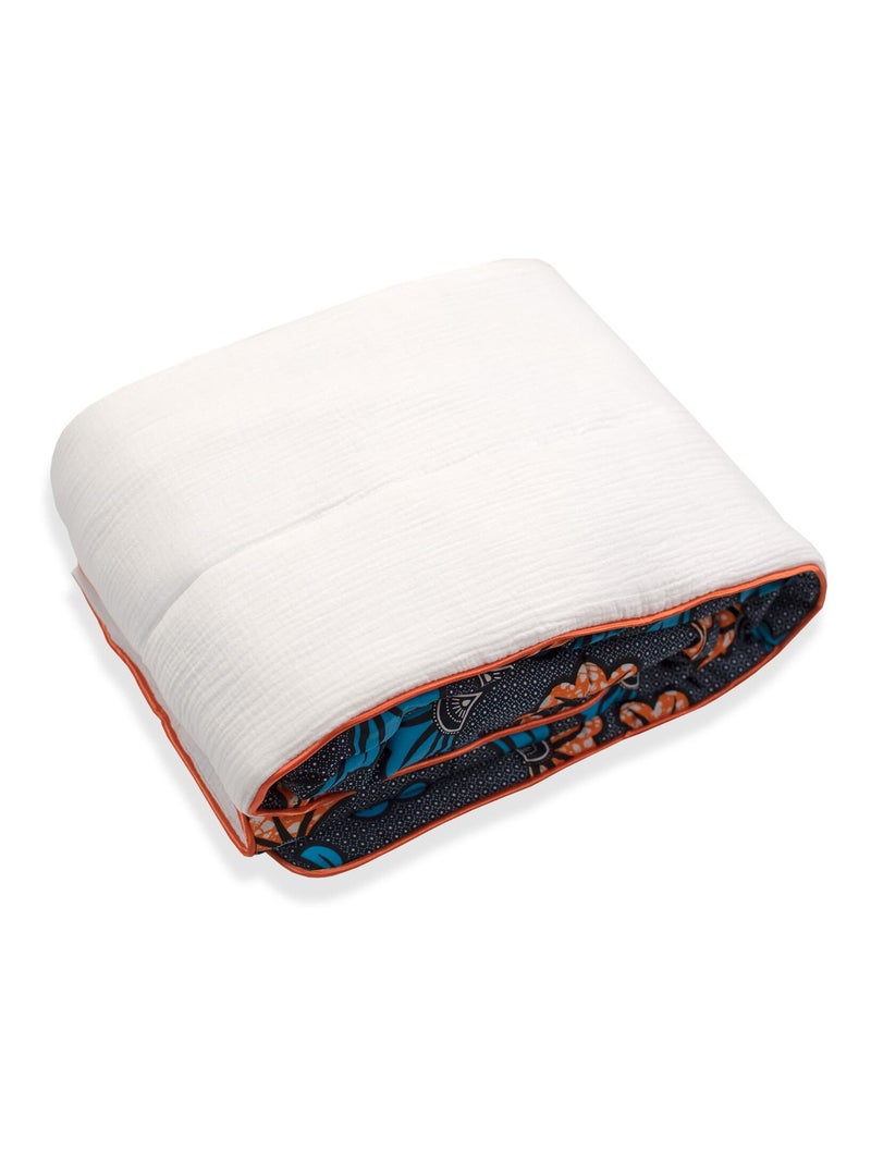 Sevira kids | couverture réversible wax fleurs de mariage Blanc Multicolore - Kiabi