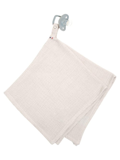 Sevira kids | doudou lange attache tétine en gaze de coton jeanne - Kiabi