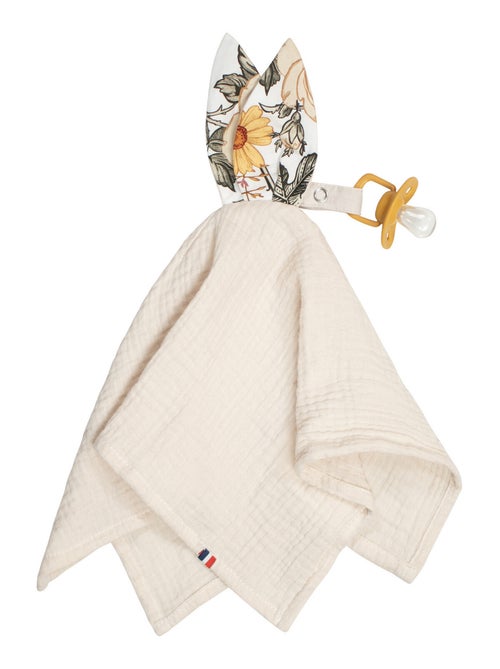 Sevira kids | doudou lapin attache tétine en gaze de coton néo vintage - Kiabi Sevira kids | doudou lapin attache tétine en gaze de coton néo vintage - Kiabi