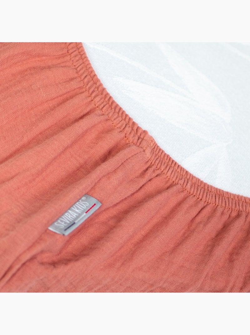Sevira kids | drap housse berceau en gaze de coton jeanne Marron - Kiabi