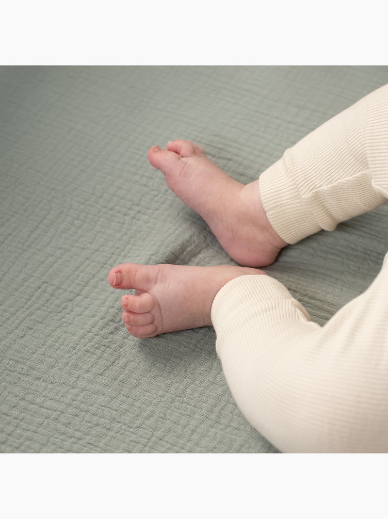 Sevira kids | drap housse berceau en gaze de coton jeanne Marron - Kiabi