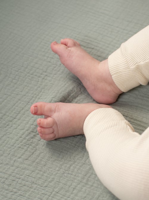 Sevira kids | drap housse berceau en gaze de coton jeanne - Kiabi
