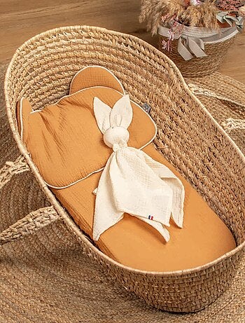 Sevira kids | drap housse couffin ovale en gaze de coton jeanne