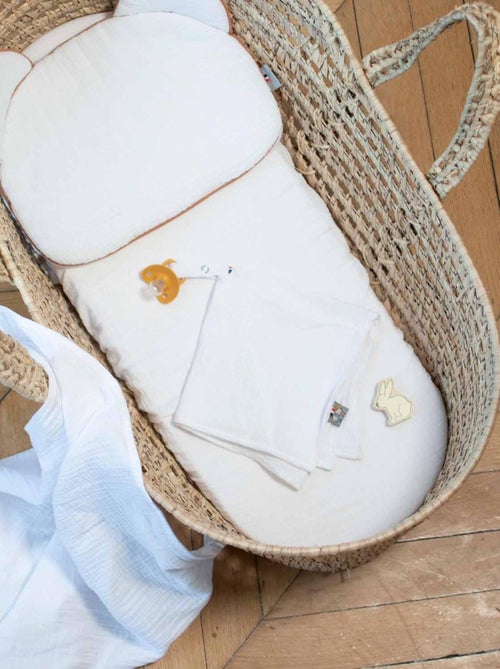Sevira kids | drap housse couffin ovale en gaze de coton jeanne - Kiabi