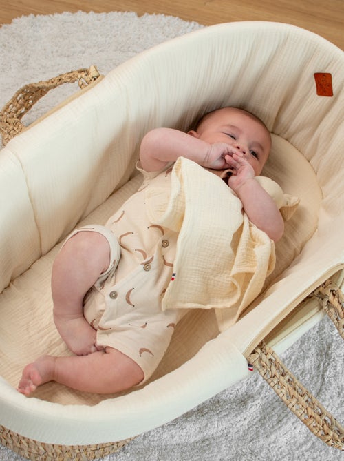 Sevira kids | drap housse couffin ovale en gaze de coton jeanne - Kiabi