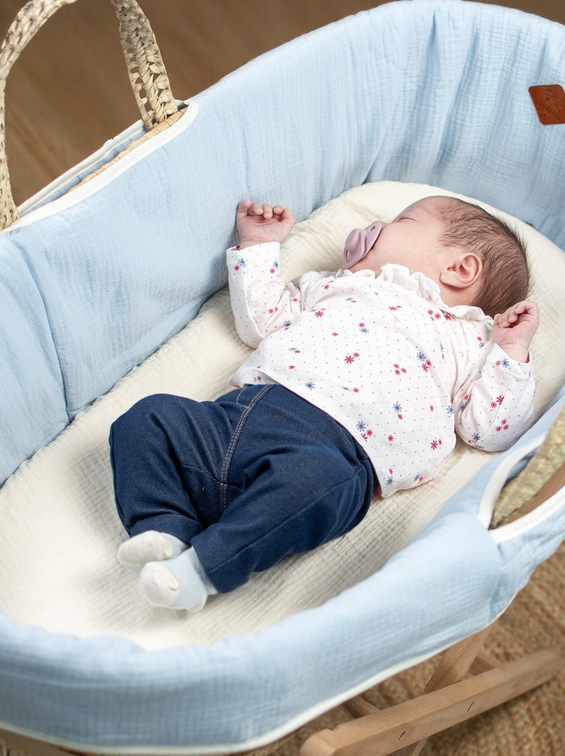 Sevira kids | drap housse couffin ovale en gaze de coton jeanne Ecru - Kiabi