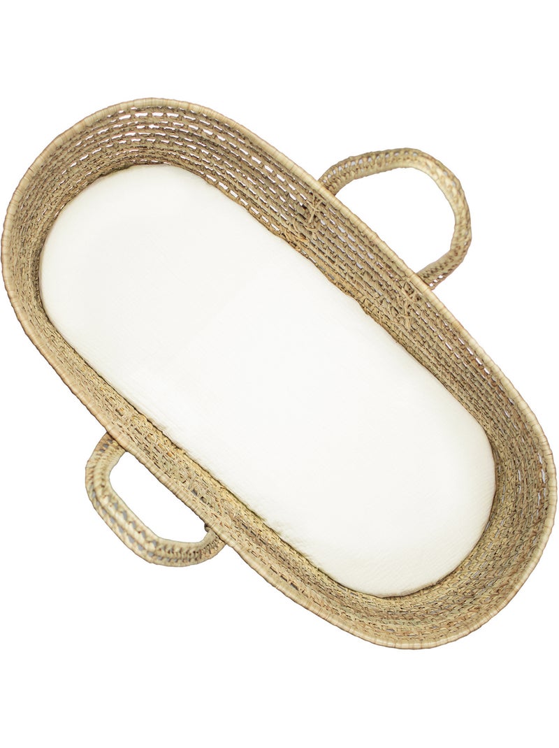 Sevira kids | drap housse couffin ovale en gaze de coton jeanne Ecru - Kiabi