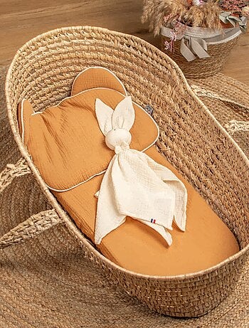 Sevira kids | drap housse couffin ovale en gaze de coton jeanne