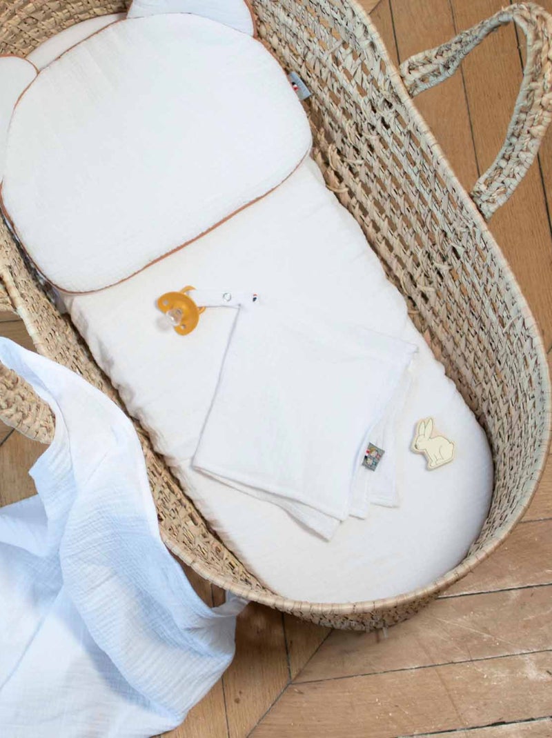 Sevira kids | drap housse couffin ovale en gaze de coton jeanne Marron clair - Kiabi
