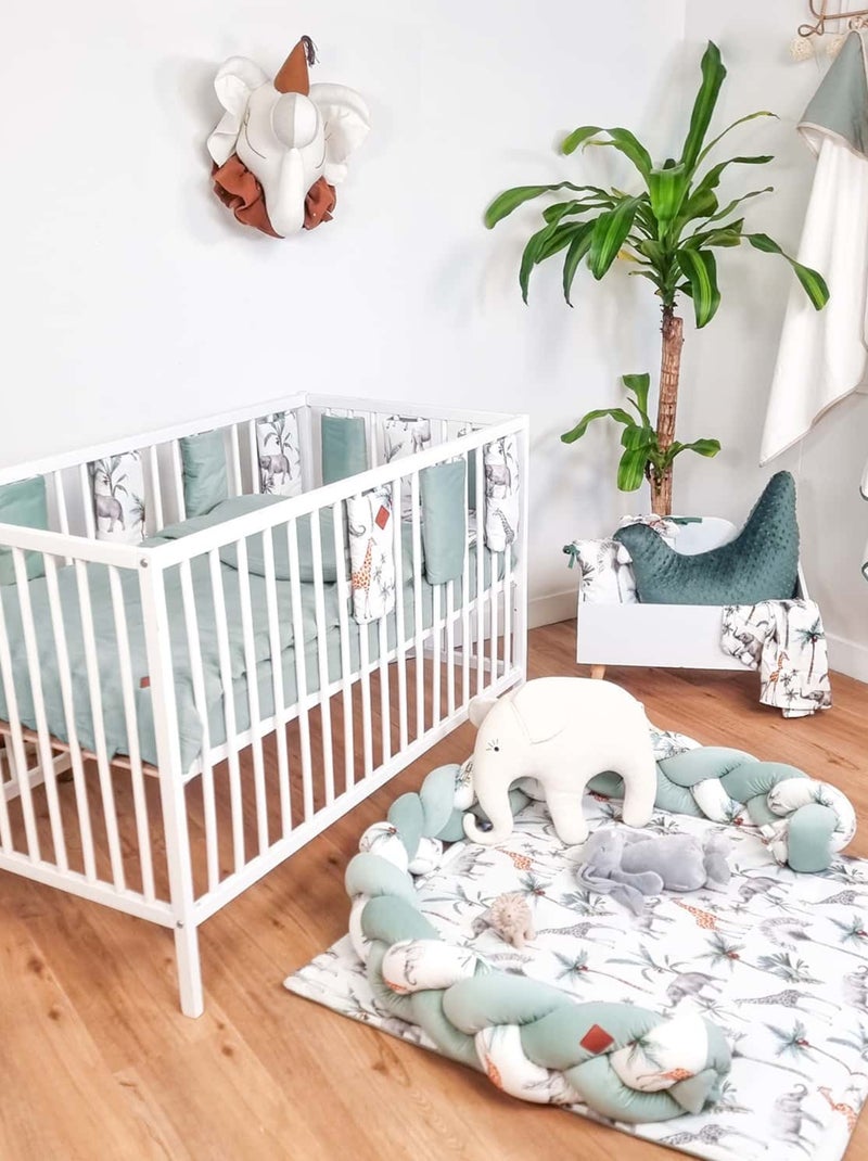 Sevira kids | drap housse couffin ovale safari Vert d'eau - Kiabi