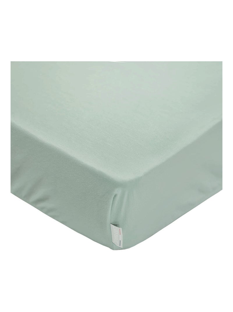 Sevira kids | drap housse en coton jersey uni Vert d'eau - Kiabi