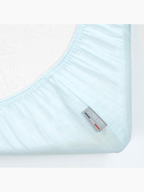 Sevira kids | drap housse en gaze de coton à carreaux - Kiabi