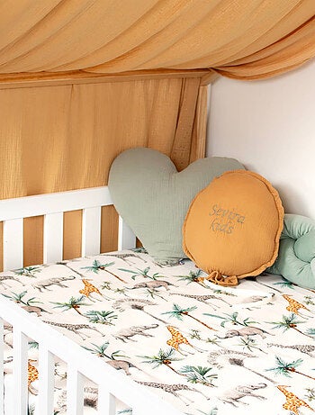 Sevira kids | drap-housse en satin de coton safari
