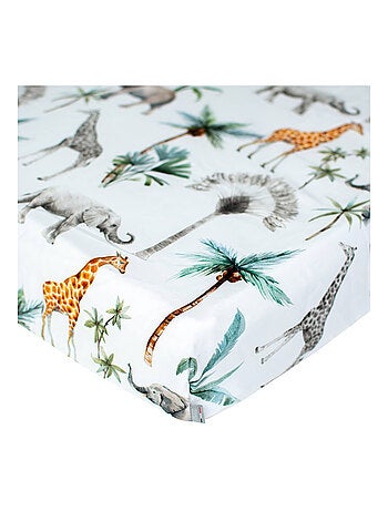 Sevira kids | drap-housse en satin de coton safari