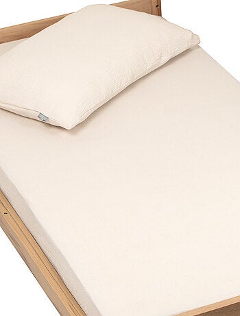 Sevira kids | drap housse uni en gaze de coton