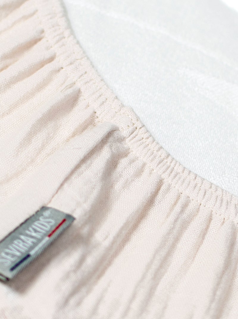 Sevira kids | drap housse uni en gaze de coton Beige - Kiabi