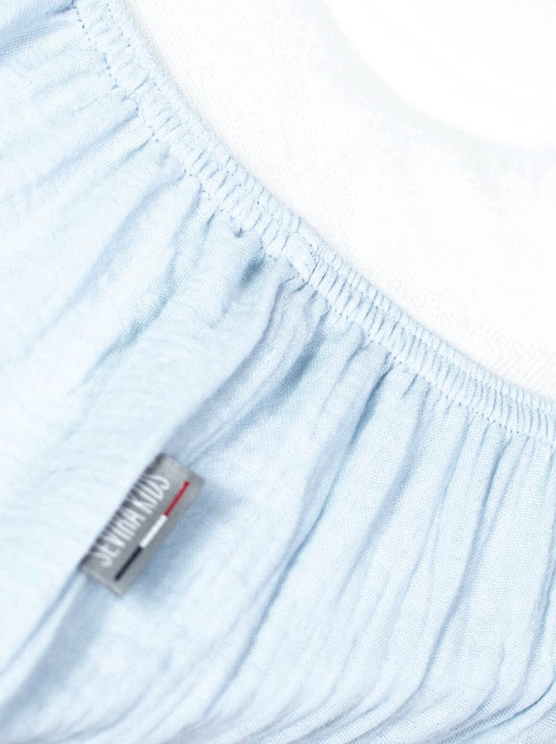 Sevira kids | drap housse uni en gaze de coton Bleu - Kiabi