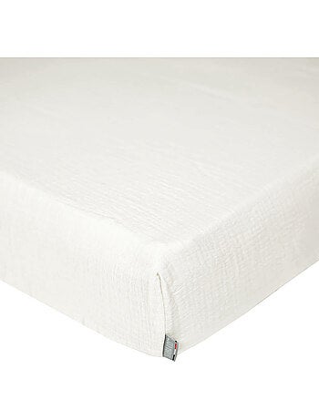 Sevira kids | drap housse uni en gaze de coton