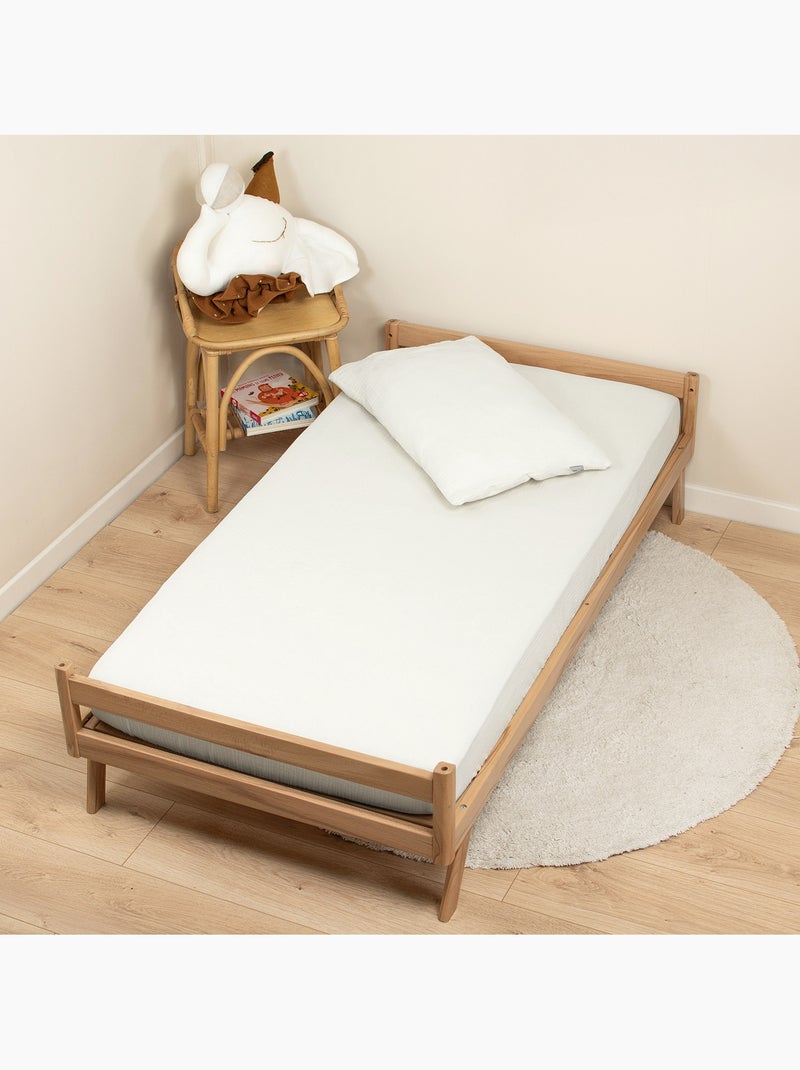 Sevira kids | drap housse uni en gaze de coton Ecru - Kiabi