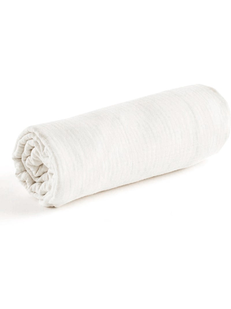 Sevira kids | drap housse uni en gaze de coton Ecru - Kiabi