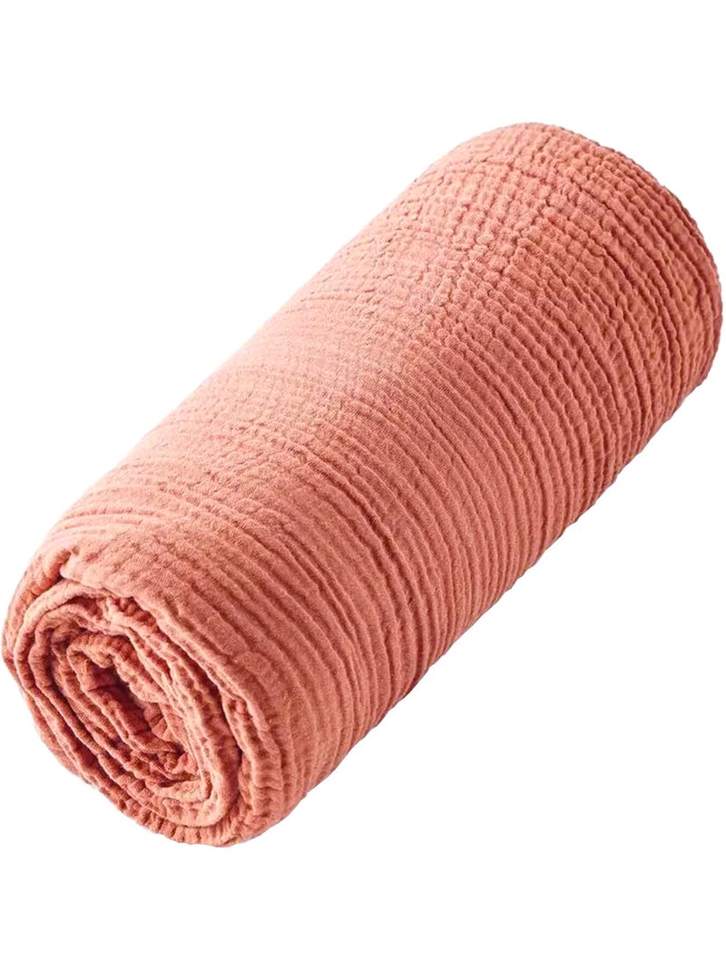 Sevira kids | drap housse uni en gaze de coton Marron - Kiabi