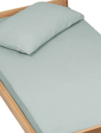 Sevira kids | drap housse uni en gaze de coton