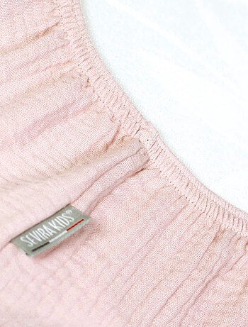 Sevira kids | drap housse uni en gaze de coton