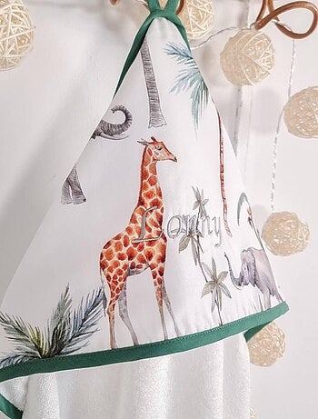 Sevira kids | grande cape de bain en coton et bambou safari