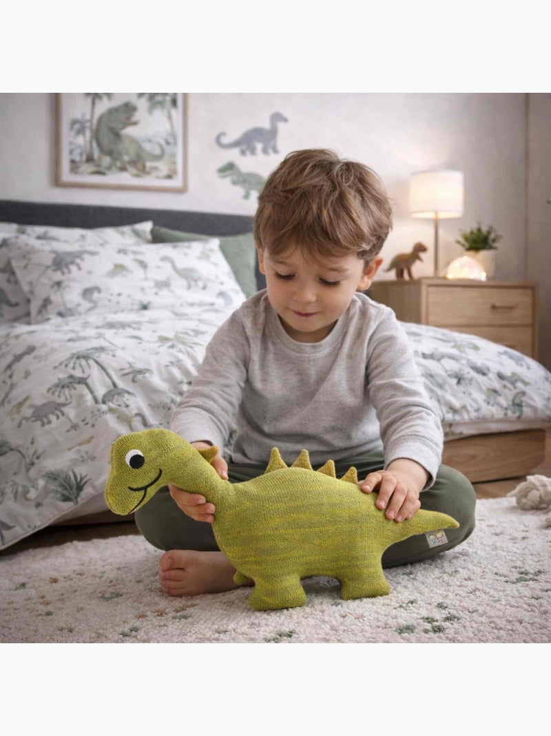 Sevira kids | grande peluche dinosaure en coton tricoté Vert - Kiabi