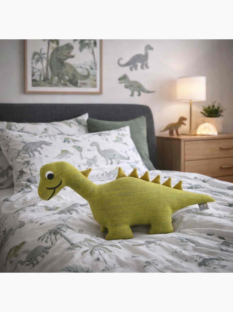 Sevira kids | grande peluche dinosaure en coton tricoté Vert - Kiabi
