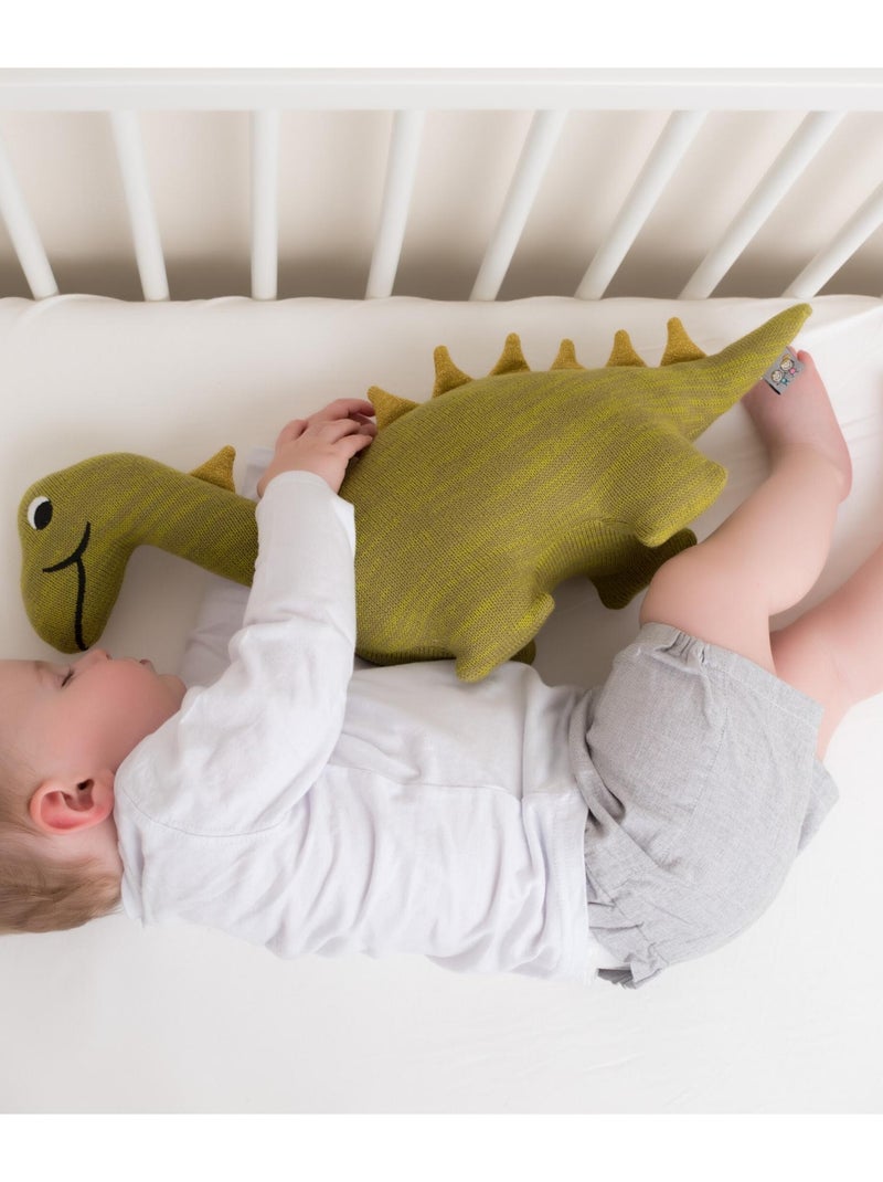 Sevira kids | grande peluche dinosaure en coton tricoté Vert - Kiabi