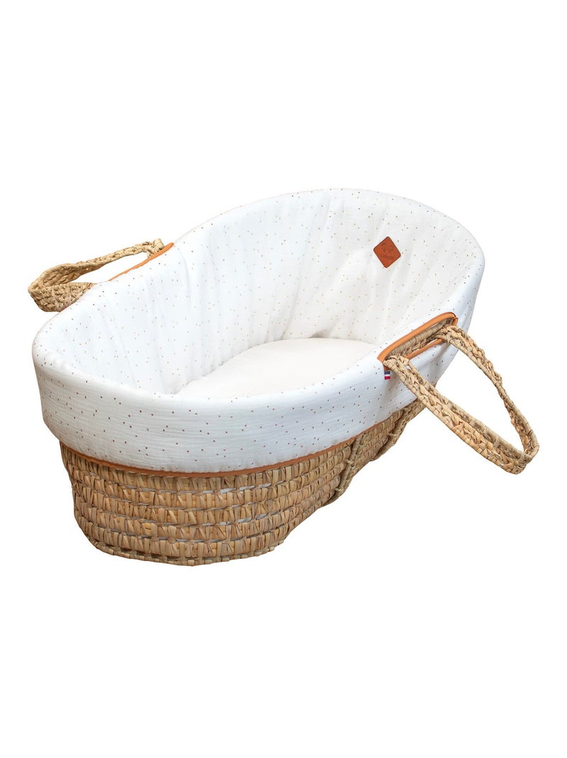 Sevira kids | habillage de couffin en gaze de coton pois dorés Blanc - Kiabi