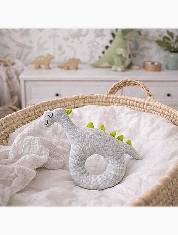 Sevira kids | hochet bébé en coton tricoté dinosaure